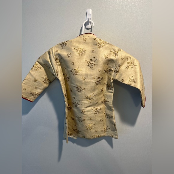 Toddler boy sherwani, size 1, Rajwadi, beige and red with pant - Picture 15 of 16